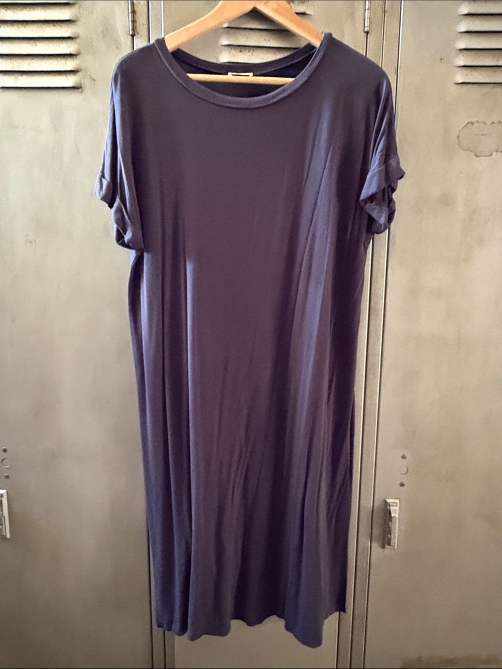 Navy Tunic T-Shirt Top w/side slits